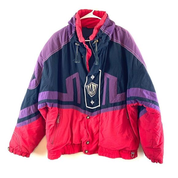 Vintage Ski Jacket Blue Pink Black Vintage WB Bogner Willy
